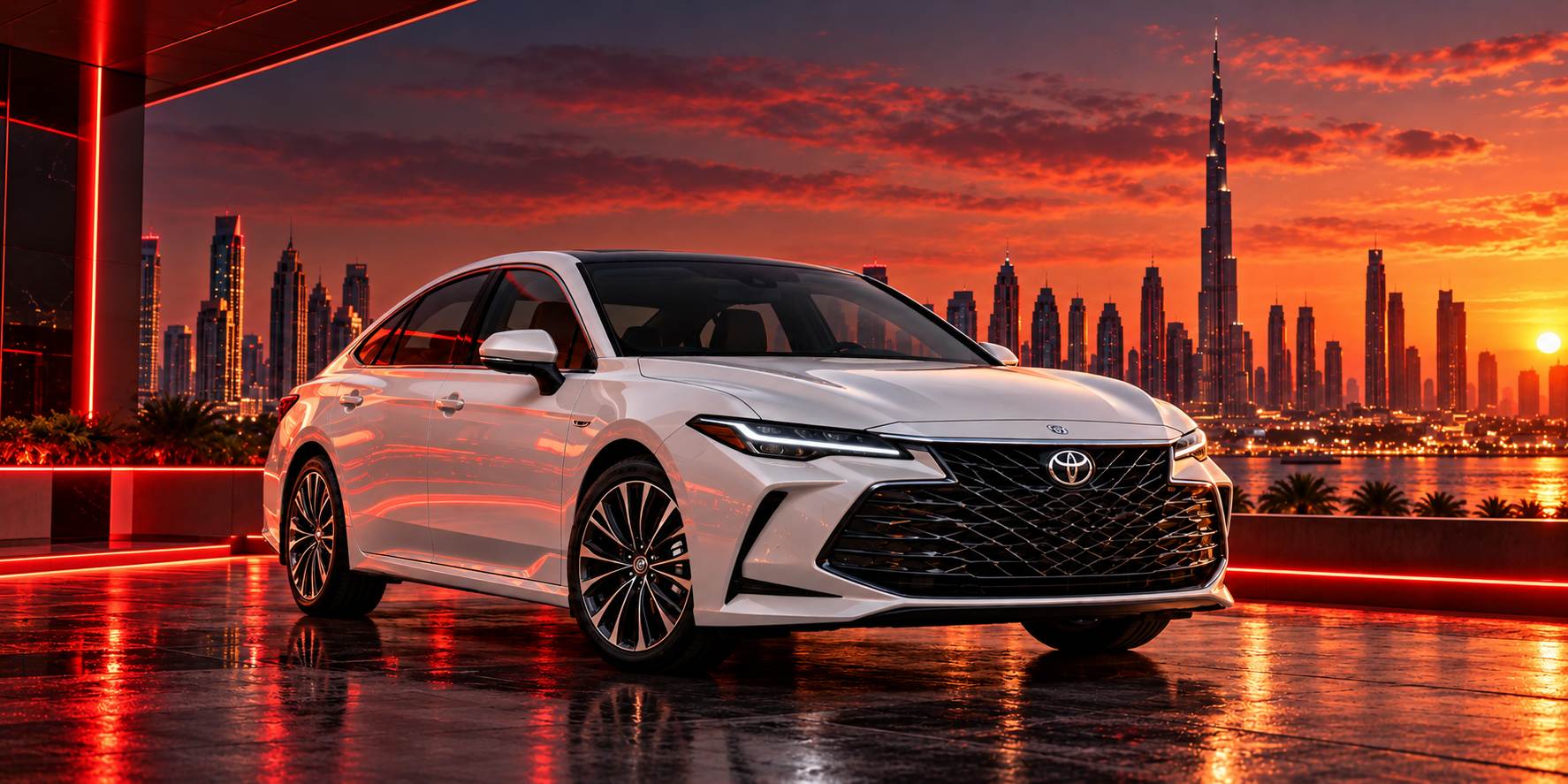 كيفية استيراد سيارة Toyota Avalon من دبي